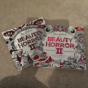 Beauty of Horror II & III Coloring Book Set - Black, Red, White